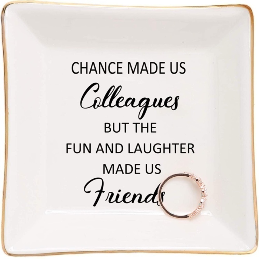 Colleagues to Friends ceramic jewelry tray